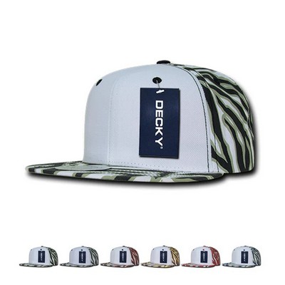 Decky Zebra/Tiger White Front Snapback Cap