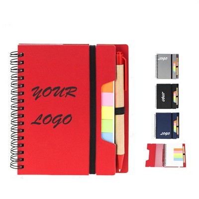 Notebook With Sticky Note & Pen & Ruler