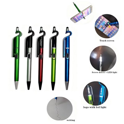 Multi-function Stylus Pen w/ LED Logo