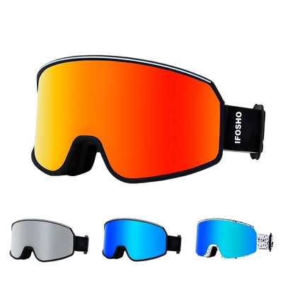 Anti-Fog Dual-Layer UV Protection OTG Snowboard Ski Snow Goggles for Men Women