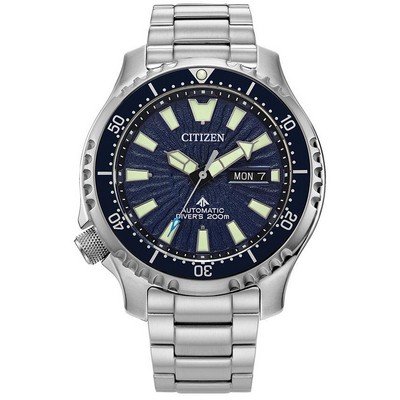 Citizen Watch Men's Promaster Dive Automatics Fugu Stainless Steel Bracelet Watch, Blue Dial