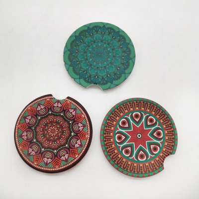 Absorbent Stone Car Coasters With Cork Back