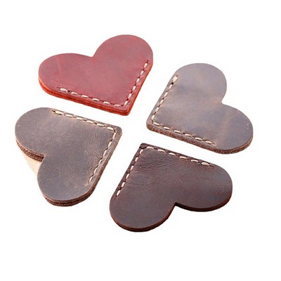 Heart-shaped Leather Bookmark