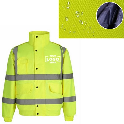 Men's Waterproof High Visibility Reflective Winter Jacket