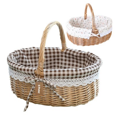 Rattan Picnic Basket With Handle