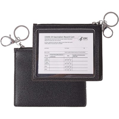 Leather Vaccine Card Wallet 4x3"