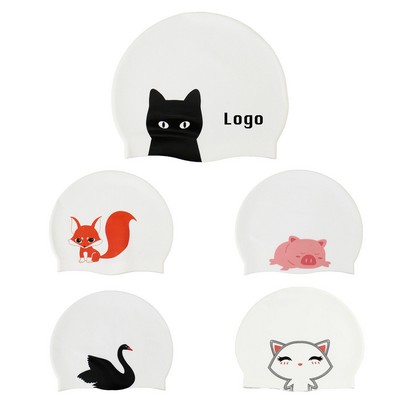 Cartoon Animal Silicone Swim Cap