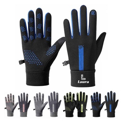 Windproof outdoor sports warm touchscreen gloves