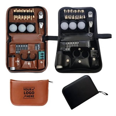 Golf Accessory Tool Organizer Leather Bag