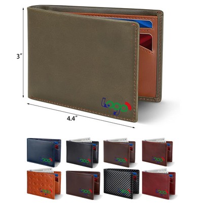 Slim Bifold Wallet RFID Blocking Minimalist Front Pocket Wallets