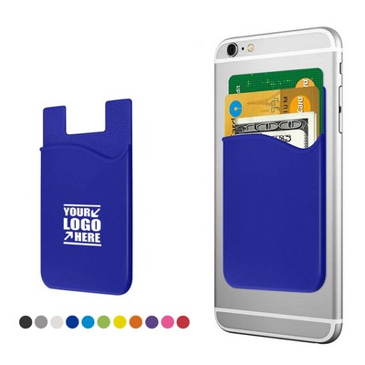 Silicone Cell Phone Wallet with Adhesive Back for Cards Small Essentials