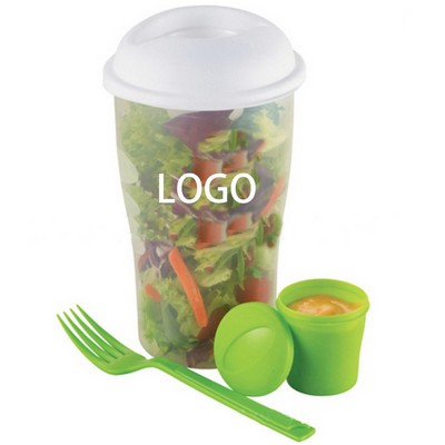 Food-Grade Plastic 26Oz Salad Food Storage Cups W/ Fork