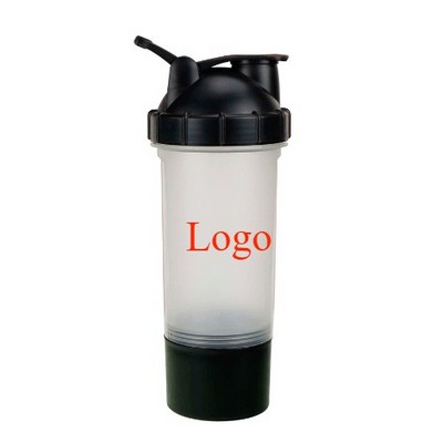 14Oz Shaker Bottle Cup W/ Storage Bottom