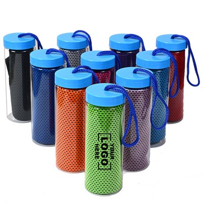 Cooling Microfiber Towel with Portable Bottle Handle