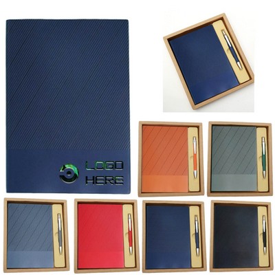 A5 Twill Leather Notebook Gift Box