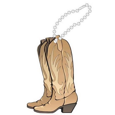 Cowboy Boots Promotional Line Key Chain w/ Black Back (8 Square Inch)