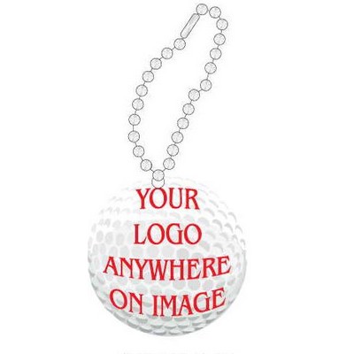 Golf Ball Promotional Key Chain w/ Black Back (2 Square Inch)