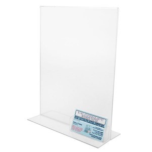 Bottom Loading Acrylic Display w/Business Card Pocket (8.5"x11")