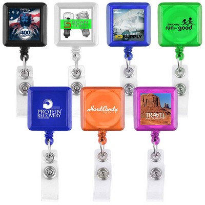 Square Retractable Badge Holder (Factory Direct - 10-12 Weeks Ocean)