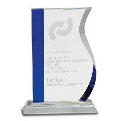 Magic Optical Medium Blue Wave Crystal Award