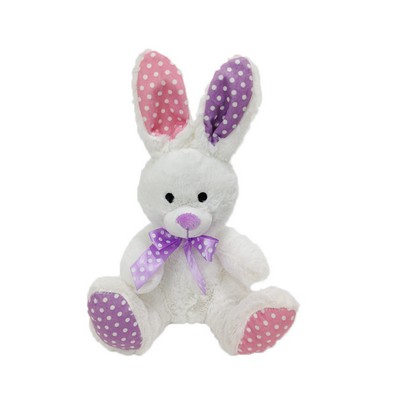 Custom Plush Pink Polka Dot Bunny