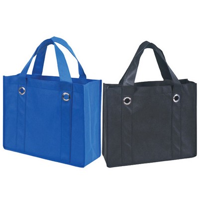 Non-Woven Tote Bag w/Fabric Covered Bottom (13"x11"x5")