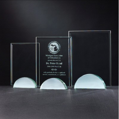 Apex Series Glass Award w/ Mirror Base (5"x 7 1/4")