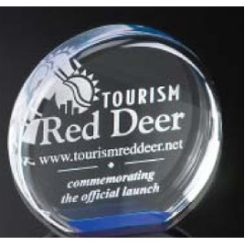 Blue Reflective Free Standing Award (4" Diameter)