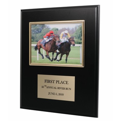 10.5"x13" Matte Black Plaque w/Gold or Silver Channel Frame