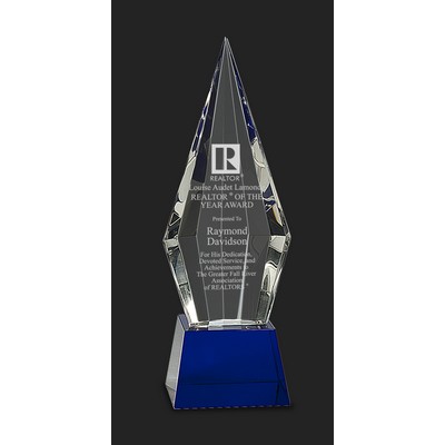 Reflective-BLB Obelisk Facet Crystal Award M - 11'' H