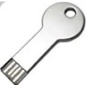 Stainless Steel Key USB Drive w/Round Keyhole Round Top