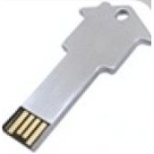 Stainless Steel Key USB Drive w/House Top