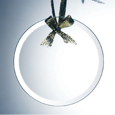 Beveled Jade Glass Ornament - Round (Sandblasted)