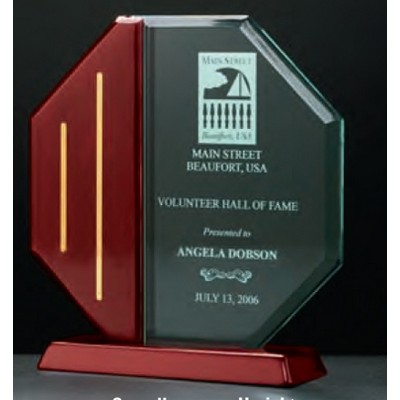 Octagon Rosewood Acrylic Award w/ Gold Metal Accent (9 1/4"x9 5/8")