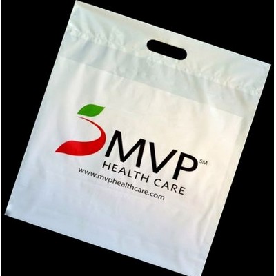 2.5 Mil Fold Over Die Cut Handle Bag (12"x15"x3")