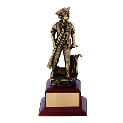 9 ½" Electroplated Brass Minuteman Trophy