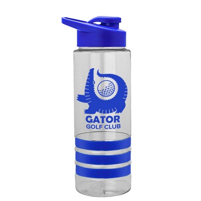 24 Oz. Sergeant Stripes Tritan™ Bottle w/Grip Stripes & Drink-Thru Lid