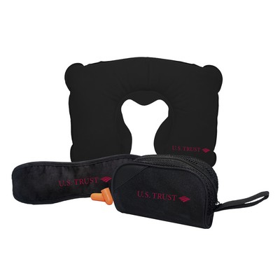 First Class Neck Pillow & Eye Shade Travel Set