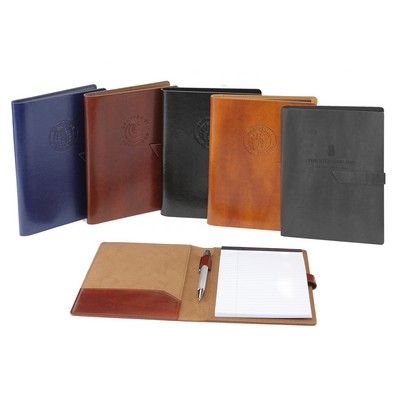 New Age Italian PU Leather Padfolio (Blue)