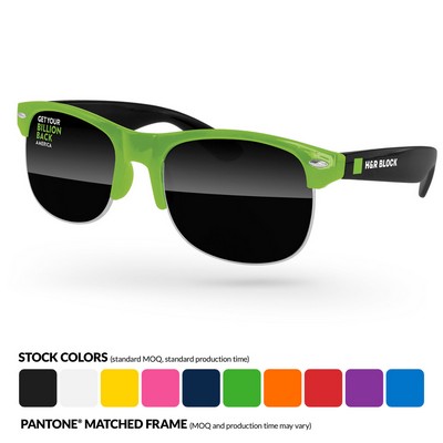 2-Tone Club Sport Sunglasses W/ Temple Imprint