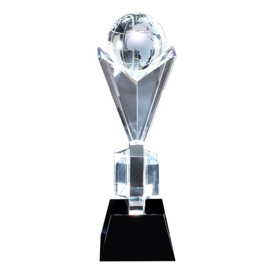 Success! Optic Crystal Globe Tower Award - 12 1/2'' h