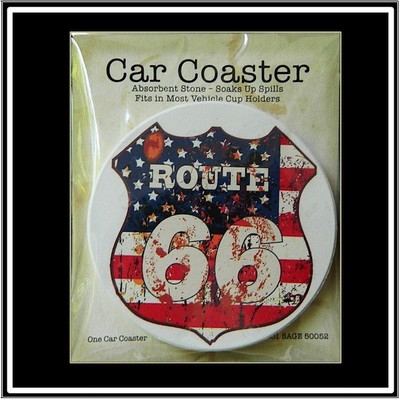 Single Packaged Absorbent Stone Car Coaster (2.5" Diameter)