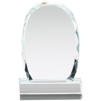 Large Faceted Crystal Oval Award