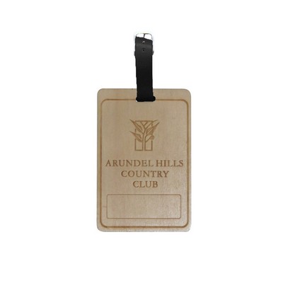 Wood Bag Tag Square