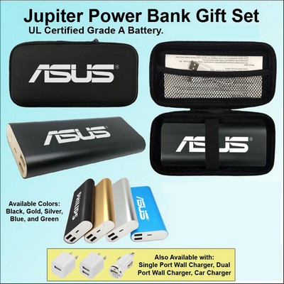 Jupiter Power Bank in Zipper Wallet 10,000 mAh - Black