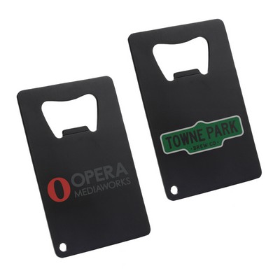 Matte Black Powder Coated Credit Card Bottle Opener