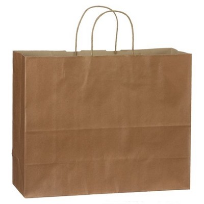 Metallic Tinted Natural Kraft Paper Vogue Shopping Bag (16"x6"x12")