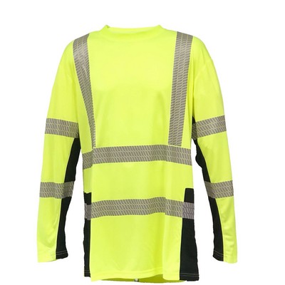 Hi Vis Contrast Long Sleeve Reflective T-Shirt