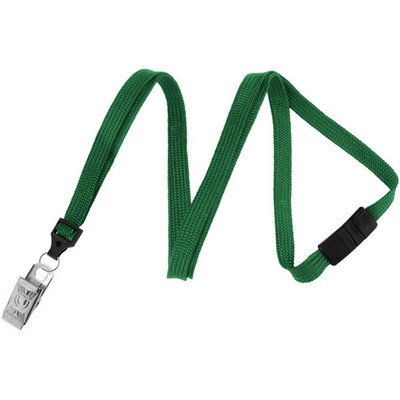 3/8" Breakaway Blank Lanyard w/Bulldog Clip (Kelly Green)