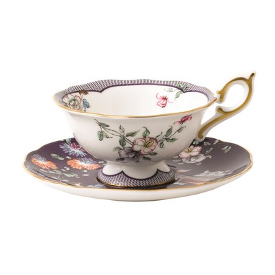 Wedgwood Wonderlust 5 Oz. Teacup & Saucer Set Midnight Crane